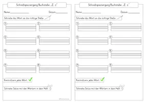 Vorschau - Arbeitsblätter - Schreibspaziergang Wörter mit Z, z - Seite 1