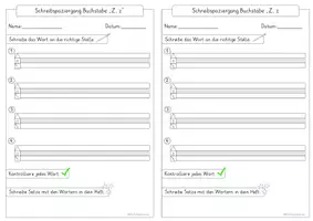 Vorschau - Arbeitsblätter - Schreibspaziergang Wörter mit Z, z - Seite 2
