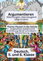 Vorschau - Arbeitsblätter - Argumentieren – Pausen in der Schule - Deckblatt