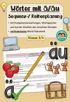 Vorschau - Lehrpläne/Lehrermaterial - Sequenzplanung/ Reihenplanung: Wörter mit ä & äu (Klasse 3-4) - Deckblatt