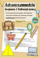 Vorschau - Lehrpläne/Lehrermaterial - Sequenzplanung/ Reihenplanung (Lehrprobe): Achsensymmetrie (Klasse 3-4) - Deckblatt