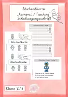 Vorschau - Arbeitsblätter - Abschreibkartei: Karneval/Fasching Schulausgangsschrift - Deckblatt