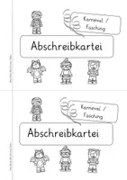 Vorschau - Arbeitsblätter - Abschreibkartei: Karneval/Fasching Schulausgangsschrift - Seite 1