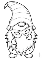 Vorschau - Arbeitsblätter - Wichtel zum Prickeln und Ausmalen - Fensterbilder für Fasching & Karneval - Seite 1