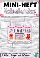 Vorschau - Arbeitsblätter - Mini-Heft "Valentinstag" 15 Infoseiten + Aufgaben und Fragen - Deutsch / DaZ / Ethik - Deckblatt