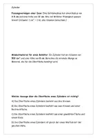 Vorschau - Arbeitsblätter - Der Zylinder Oberfläche und Volumen mit Lösung - Seite 3