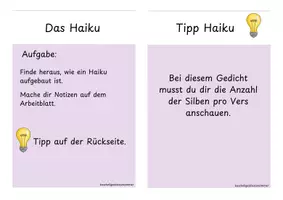 Vorschau - Arbeitsblätter - Stationsarbeit Gedichtbaupläne Akrostichon, Haiku, Rondell - Seite 3