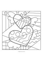 Vorschau - Mal- und Bastelvorlagen - Valentinstag Pop Art; Ausmalbilder - Seite 1