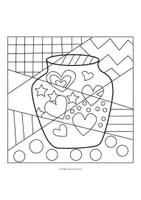 Vorschau - Mal- und Bastelvorlagen - Valentinstag Pop Art; Ausmalbilder - Seite 2