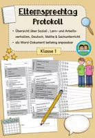 Vorschau - Arbeitsblätter - Elternsprechtag - Protokoll (Klasse 1) - Deckblatt