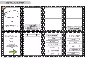 Vorschau - Arbeitsblätter - Leporello & Miniheft zum Thema "Kalender/ Zeit" in der Grundschule Klasse 2 - Seite 1