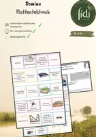 Vorschau - Spiele - Domino: Plattentektonik (Vulkanismus, Erdbeben, Subduktion, Ozeanbodenspreizung etc.) - Deckblatt