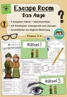 Vorschau - Stationenlernen - Escape Room: Das Auge (Klasse 3-4) - Deckblatt