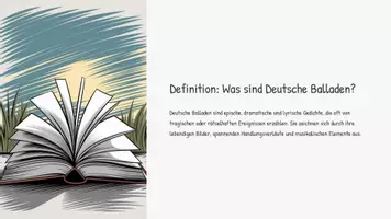 Vorschau - Fördermaterial/Inklusion - Präsentation: Deutsche Balladen – Merkmale und Inhalte als PDF und PowerPoint-Datei - Seite 1