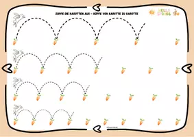 Vorschau - Arbeitsblätter - 🐰 Hase Graphomotorik Schwungübungen & Labyrinthe - Seite 1