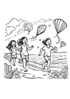 Vorschau - Mal- und Bastelvorlagen - Ferien Ausmalbild Kunst Kinder am Strand Meer Fensterbilder Mandala Bilder ausmalen - Seite 3