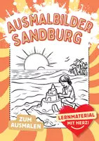 Vorschau - Arbeitsblätter - Burg bauen Sandburg Ausmalbild Kunst Fensterbilder Mandala Bilder ausmalen - Deckblatt