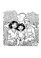 Vorschau - Arbeitsblätter - Familie Ausmalbild Ferien Fensterbilder Garten Bilder ausmalen - Seite 3