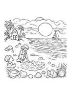 Vorschau - Arbeitsblätter - Strand Ferien Ausmalbilder Kunst Kinder Meer Fensterbilder Mandala Bilder ausmalen - Seite 2
