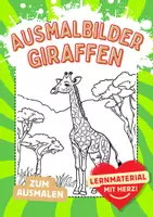 Vorschau - Arbeitsblätter - Giraffen Ausmalbild Giraffe Afrika Fensterbilder Mandala Bilder ausmalen - Deckblatt
