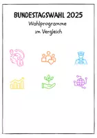 Vorschau - Arbeitsblätter - Bundestagswahl 2025 - Wahlprogramme im Vergleich - Deckblatt