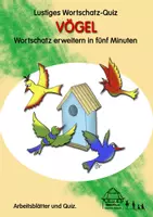 Vorschau - Arbeitsblätter - Lustiges Wortschatz-Quiz VÖGEL - Deckblatt