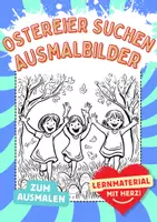 Vorschau - Arbeitsblätter - Ostereier suchen Ausmalbilder Fensterbilder Ostern Bild ausmalen - Deckblatt