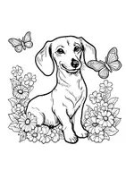 Vorschau - Arbeitsblätter - Dackel Ausmalbilder Fensterbilder Hunde Bild ausmalen - Seite 2