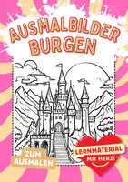 Vorschau - Arbeitsblätter - Mittelalter Burg Burgen Ausmalbilder Fensterbilder Mandala Bilder ausmalen - Deckblatt
