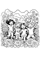 Vorschau - Arbeitsblätter - Blumenwiese Ausmalbild Blumen Fensterbilder Mandala Bilder ausmalen - Seite 2