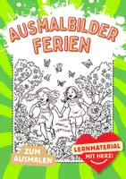 Vorschau - Arbeitsblätter - Ausmalbild Ferien Kinder im Garten Fensterbilder Mandala Bilder ausmalen - Deckblatt