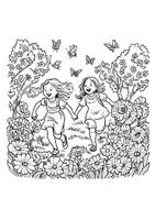 Vorschau - Arbeitsblätter - Ausmalbild Ferien Kinder im Garten Fensterbilder Mandala Bilder ausmalen - Seite 2
