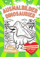 Vorschau - Arbeitsblätter - Ausmalbild Dino Dinosaurier Fensterbilder Mandala Bilder ausmalen - Deckblatt