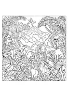 Vorschau - Arbeitsblätter - Ausmalbild Afrika Dschungel Urwald Fensterbilder Mandala Bilder ausmalen - Seite 3
