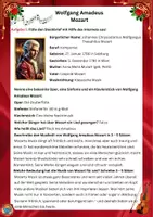 Vorschau - Arbeitsblätter - Steckbrief_Wolfgang Amadeus Mozart (Gymnasium/Mittelschule) - Seite 1