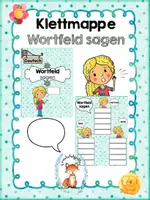 Vorschau - Stationenlernen - Klettmappe: Wortfeld sagen - Deckblatt