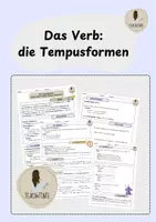 Vorschau - Arbeitsblätter - Wortarten: Das Verb (Tempusformen) - Deckblatt