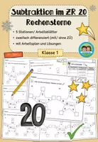 Vorschau - Arbeitsblätter - Minus/ Subtraktion im Zahlenraum 20 - Rechensterne (Klasse 1) - Deckblatt