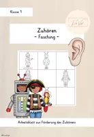 Vorschau - Arbeitsblätter - Zuhören Fasching/Karneval Klasse 1 (Faschingsfreebie) - Deckblatt