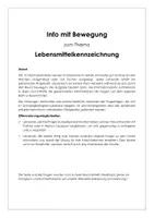 Vorschau - Stundenentwürfe - Information und Bewegung "Lebensmittelkennzeichnung" - Deckblatt