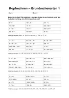 Vorschau - Arbeitsblätter - Kopfrechnen Grundrechenarten (incl. Lösungen) - Seite 2