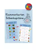Vorschau - Stationenlernen - Klammerkarten Silbenkapitäne (Vokale) - Deckblatt