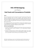 Vorschau - Stundenentwürfe - Information und Bewegung "Fast Food und Convenience-Produkte" - Deckblatt