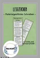 Vorschau - Merkblätter - Materialgestütztes Schreiben - Lesezeichen - Merkblatt - Deckblatt