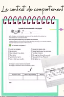 Aperçu - Fiches - Contrat de comportement - Page de couverture