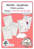 Vorschau - Arbeitsblätter - Würfel Quadrate Nomen - Die Uhr und die Zeit - Deckblatt