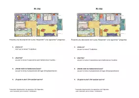 Vorschau - Arbeitsblätter - Describe tu piso - Adjektive, Möbel, Ortspräpositionen - Seite 1