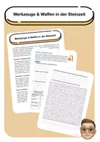 Vorschau - Arbeitsblätter - Werkzeuge & Waffen in der Steinzeit - Deckblatt