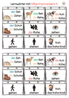 Vorschau - Stationenlernen - Lernwörter mit silbentrennendem h - Materialpaket - Seite 1