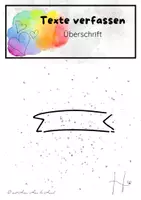 Vorschau - Stundenentwürfe - Texte verfassen Geschichten schreiben Klasse 2-4 Überschrift - Deckblatt